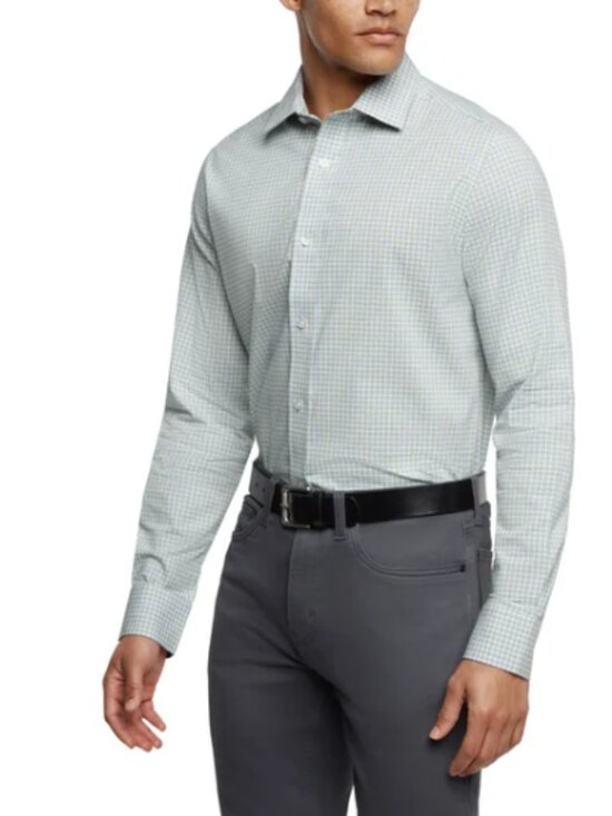 Banana Republic Men's Stretch Poplin Dress Shirt Slim Fit Green Size 2XL - Picture 1 of 10